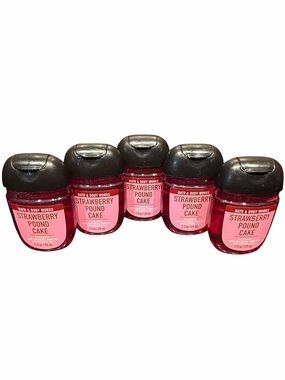 Bath & Body Works Strawberry Pound Cake PocketBac Hand Sanitizers (5 Pack)
